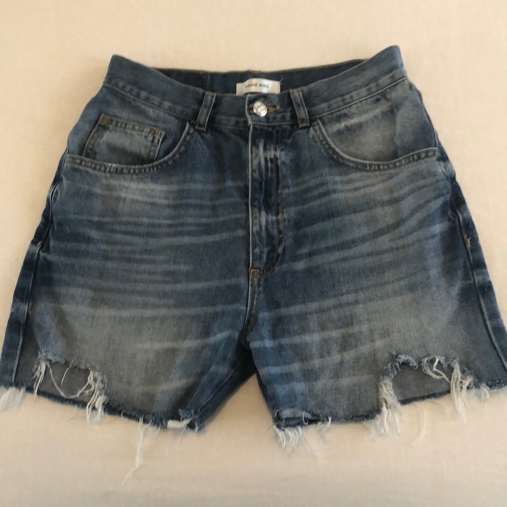 ANINE BING HIGH WAISTED JEAN SHORTS